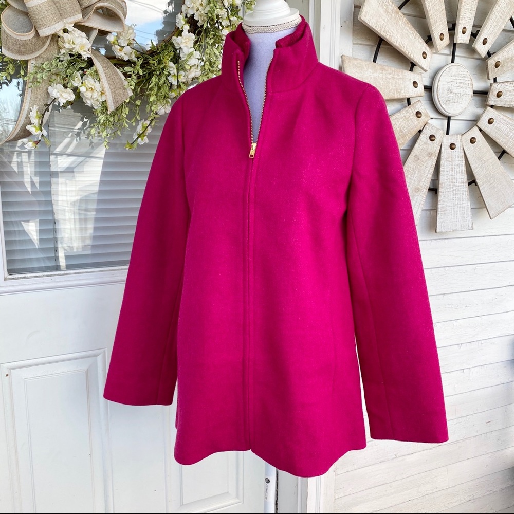 New! J Crew Village Coat High Stand Collar Wool